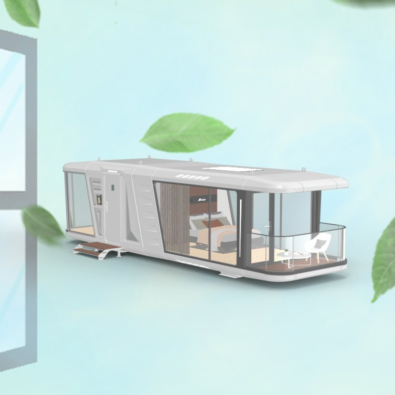 Marine Dancer Soundproof Ready Made Double Room Commercial Space Airship Pod Prefab Capsule House with Bathroom