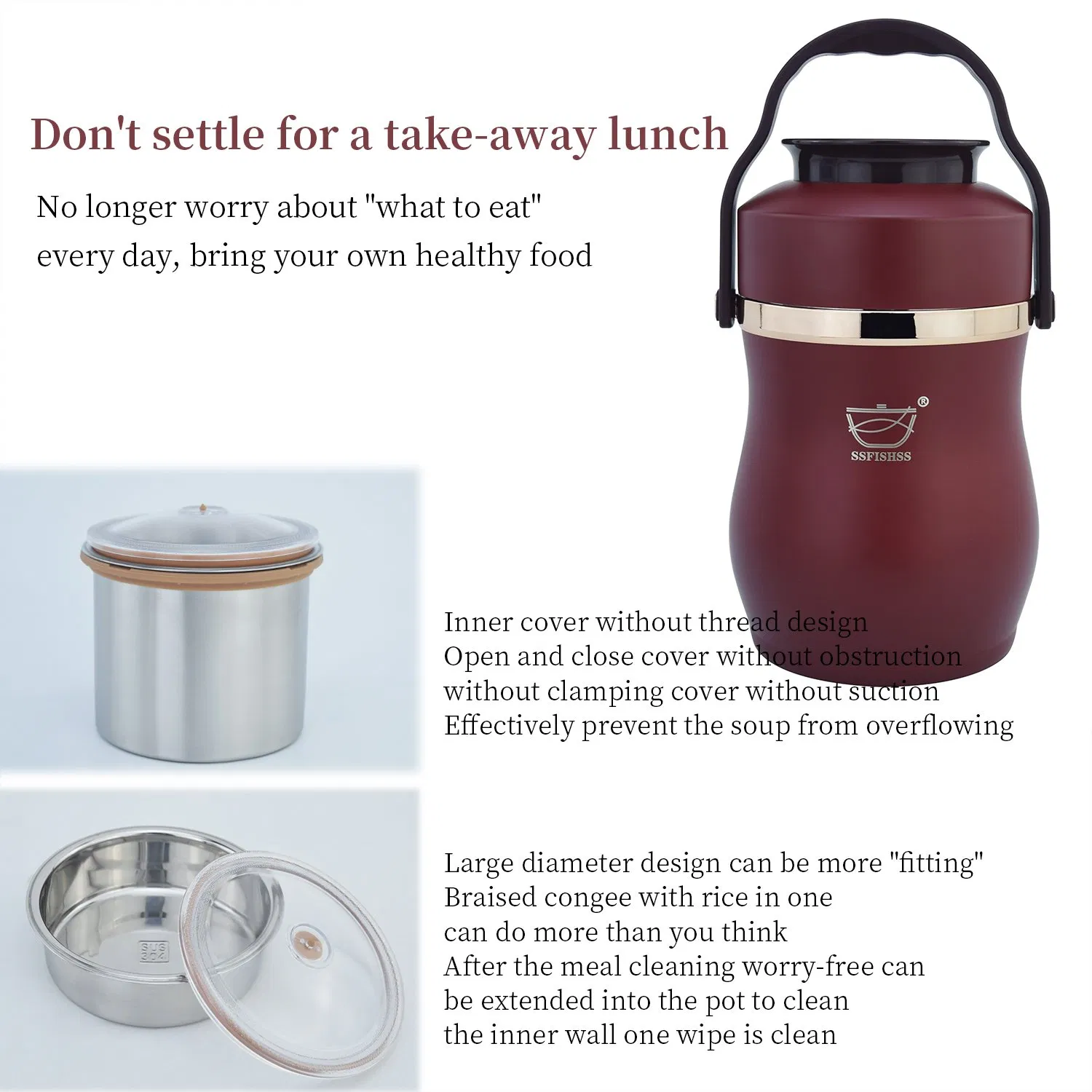 Red Vacuum Insulated Braising Pot