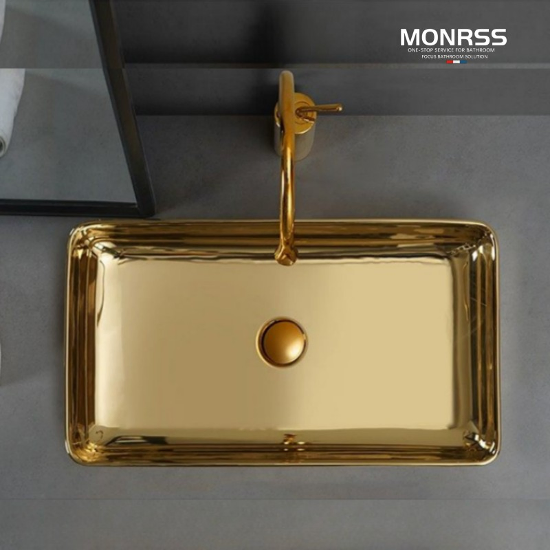 Квадратная раковина Gold Ceramic для ванной