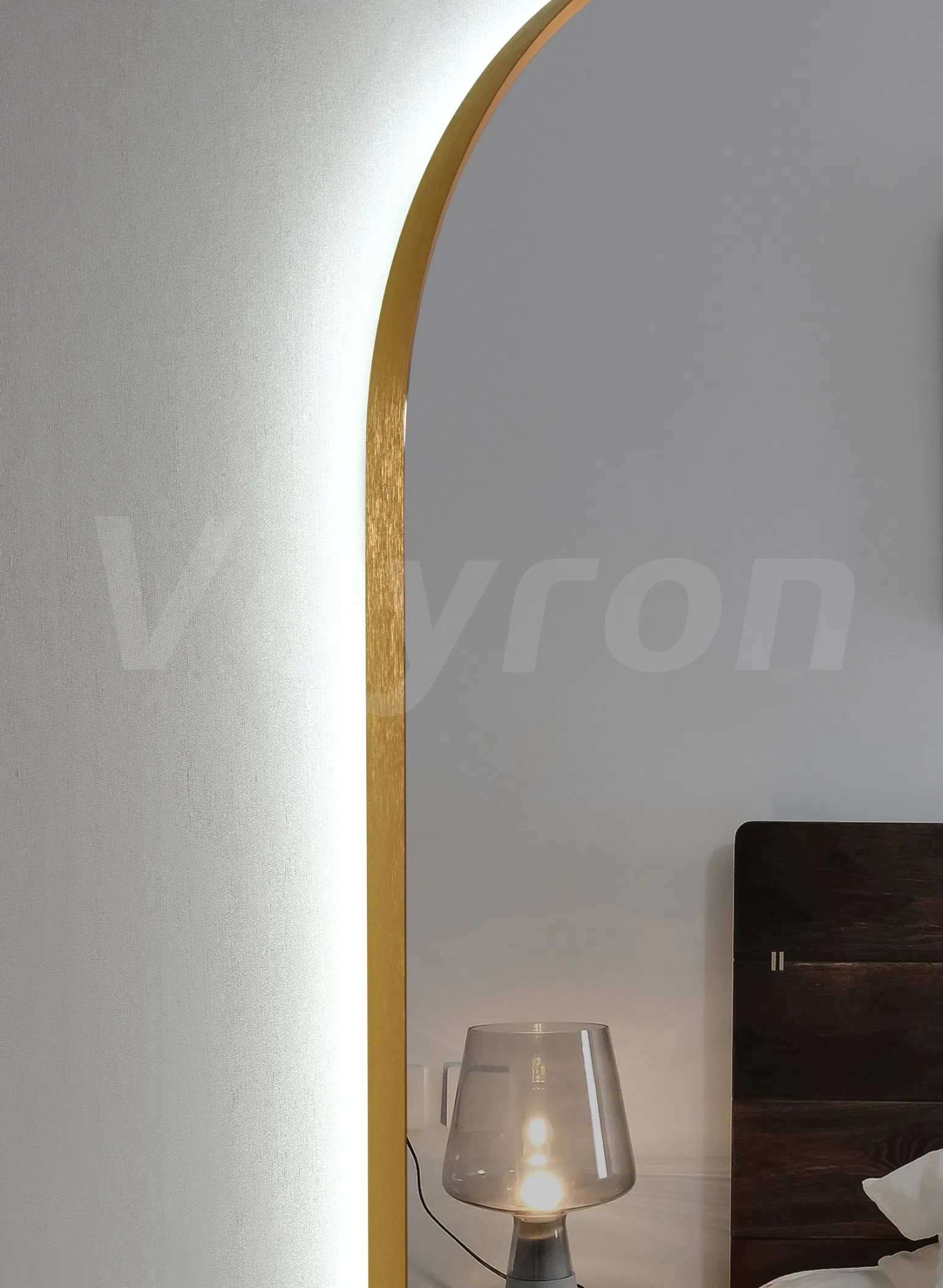 LED Full-Length Mirror with Light in Hotel Bathroom with Bluetooth Enabled Touch Switch