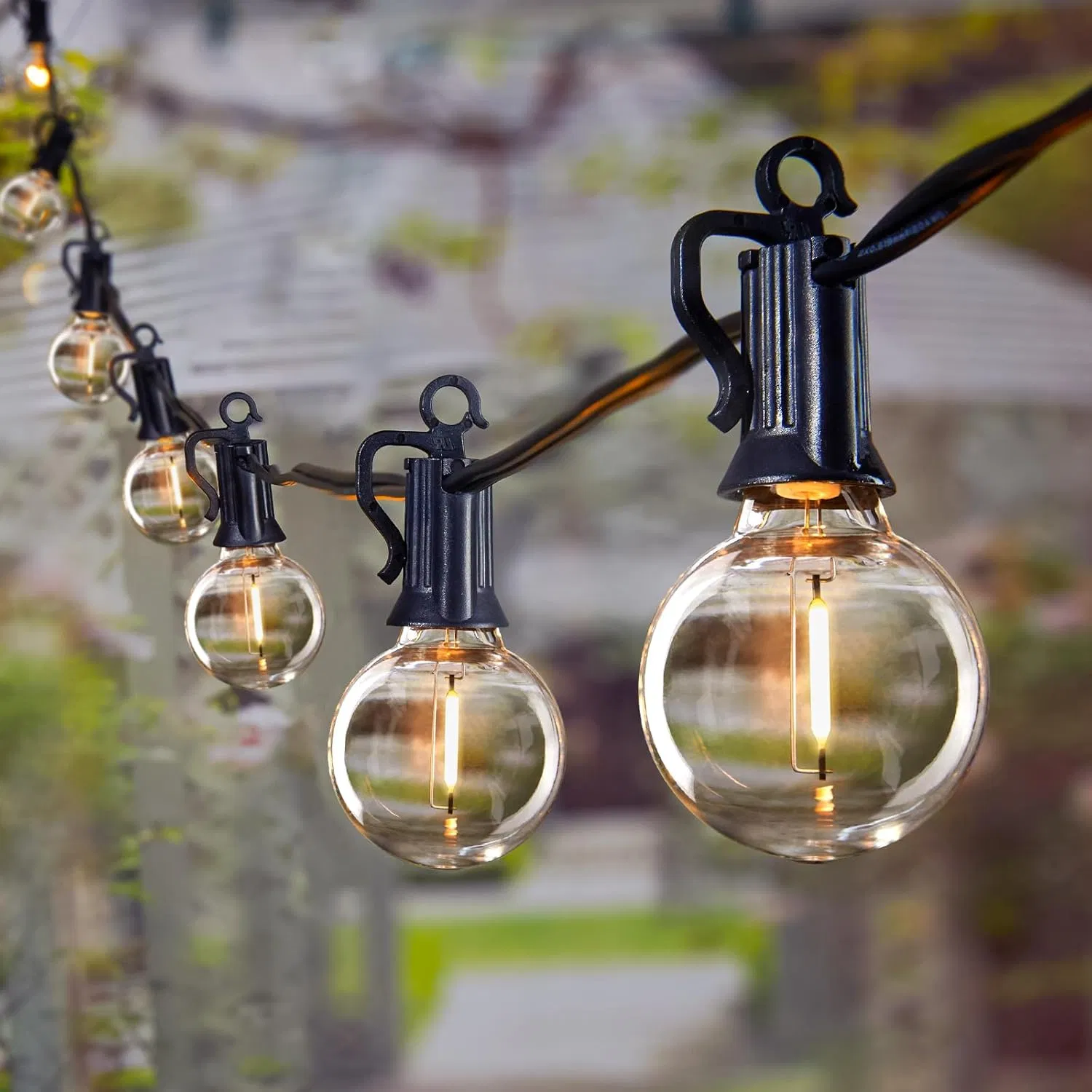 Outdoor String Lights LED Patio Lights Waterproof Connectable Hanging Light