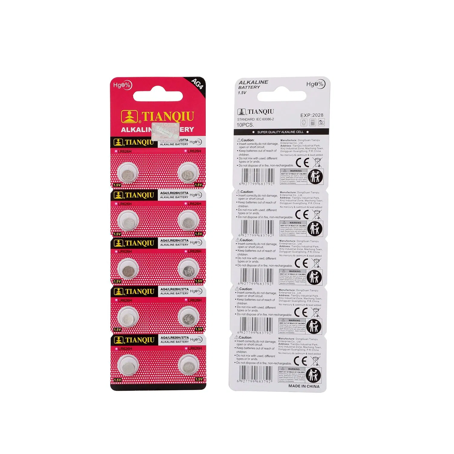 Батарейка-таблетка AG4/LR626/377 1.5V Tianqiu