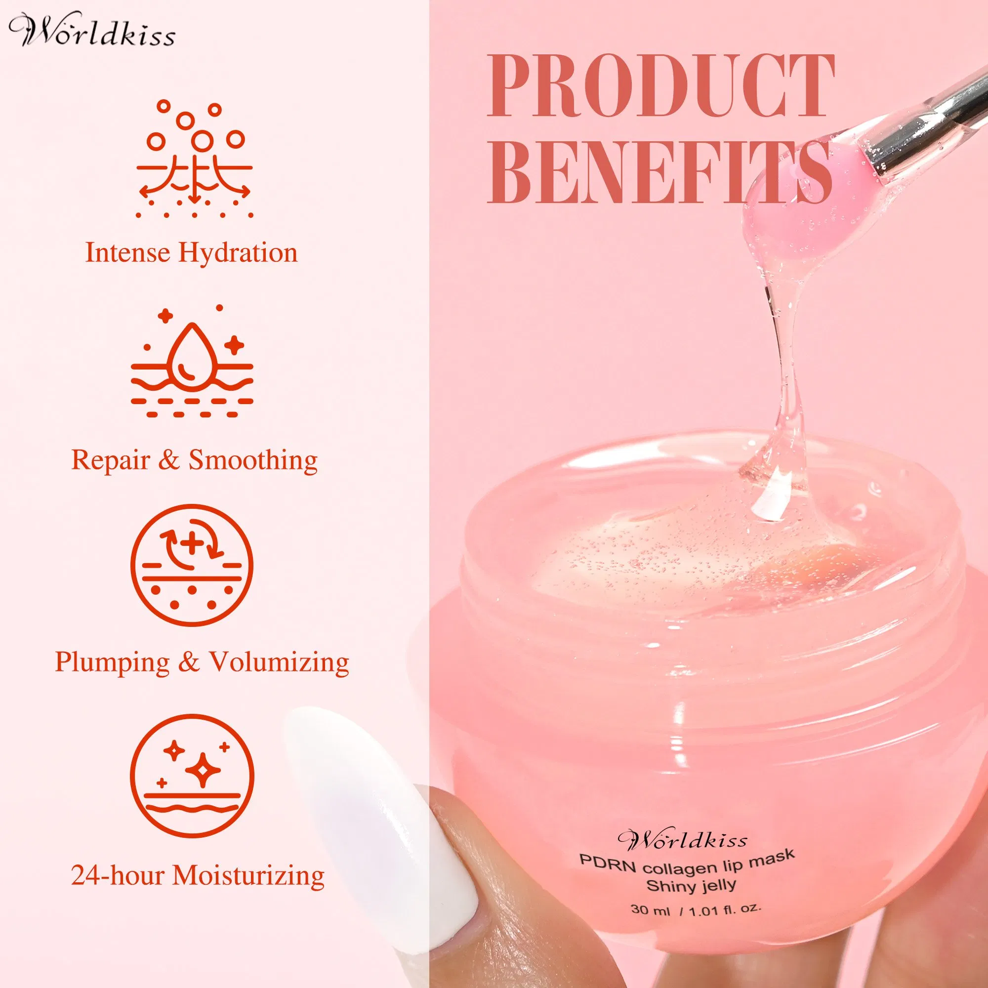 Custom Jelly Lip Mask Anti-Aging Hydrating Night Collagen Pdrn Treatment Balm