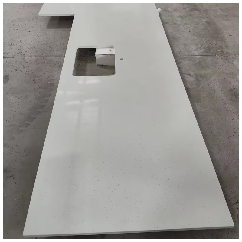 Artificial Snow White Sparkling Quartz Kitchen Countertop and Worktops