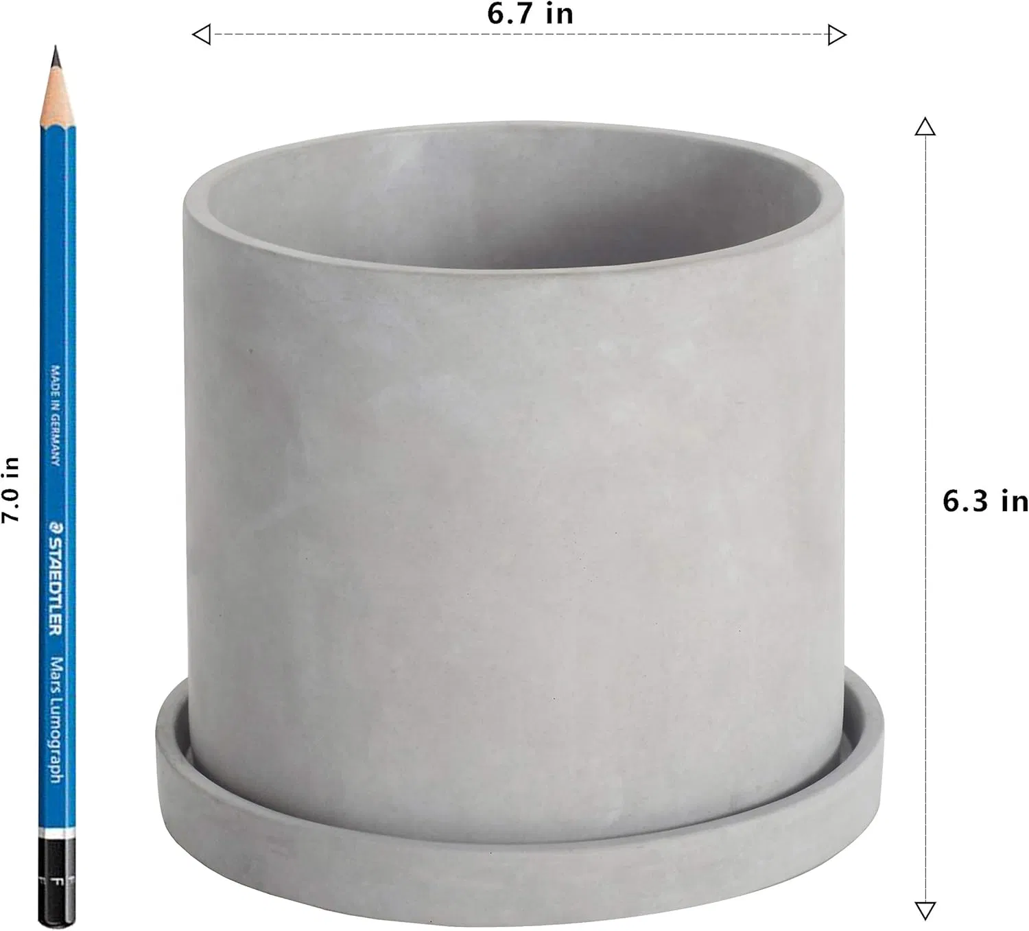 Retro Indoor Outdoor Cement Succulent Pot with Tray