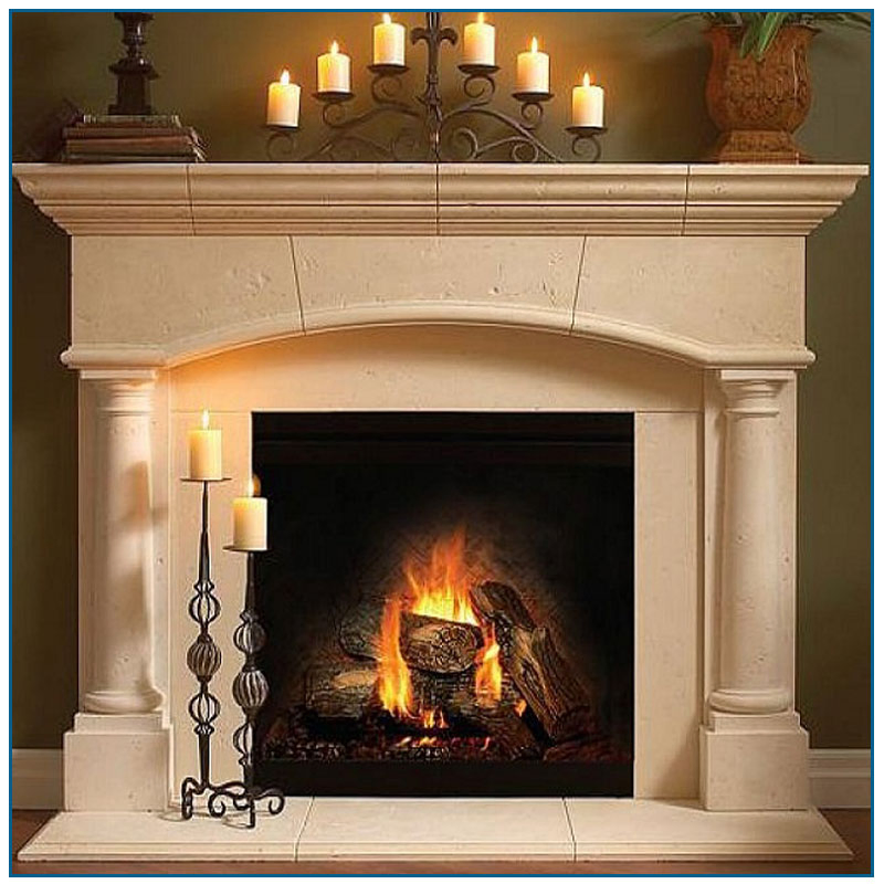 Stone Carving Marble Fireplace for Indoor Stone Fireplace Mantel