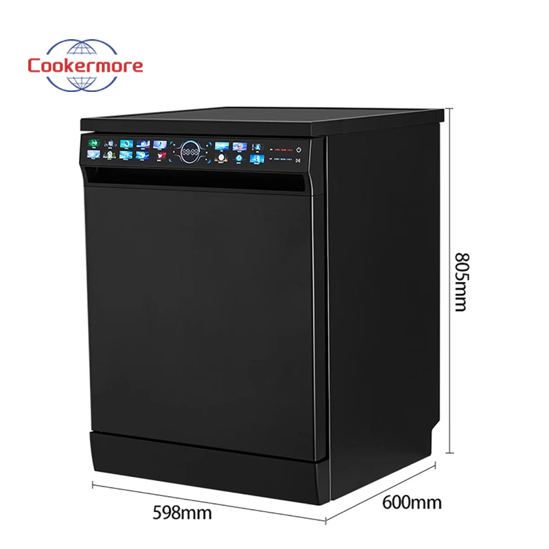 18 Place 1800-2100W PTC Hot Air Drying UV Sterilization Black Optional Dishwasher