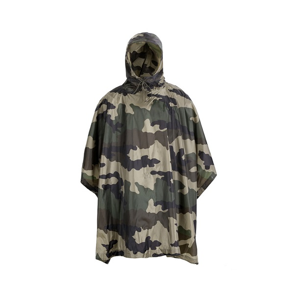 Nylon Polyester Camouflage Lightweight Tactical Style Raincoat Waterproof Rain Poncho for Outdoor