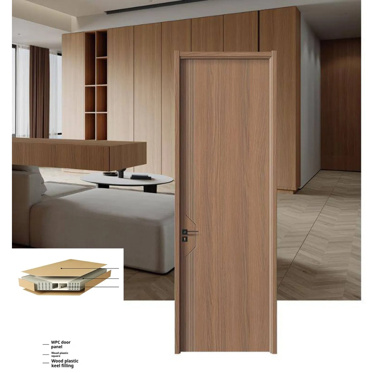 Security Best Price Environment-Friendly Painting Shaoxing WPC Door Field Distributor