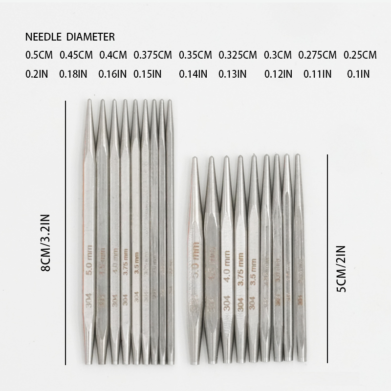 Stainless Steel 304 Interchargable Circular Needles Sets (9PCS)
