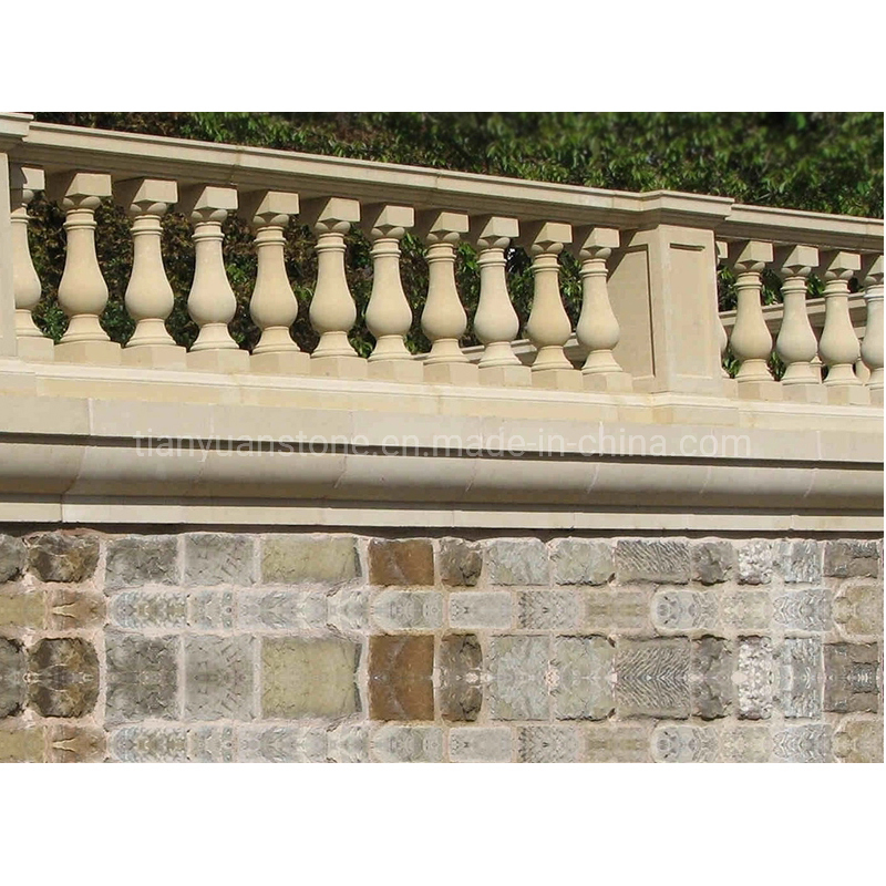 Natural Yellow Sandstone Balustrade/Bridge Railling Stone/Stair Safety Handrail