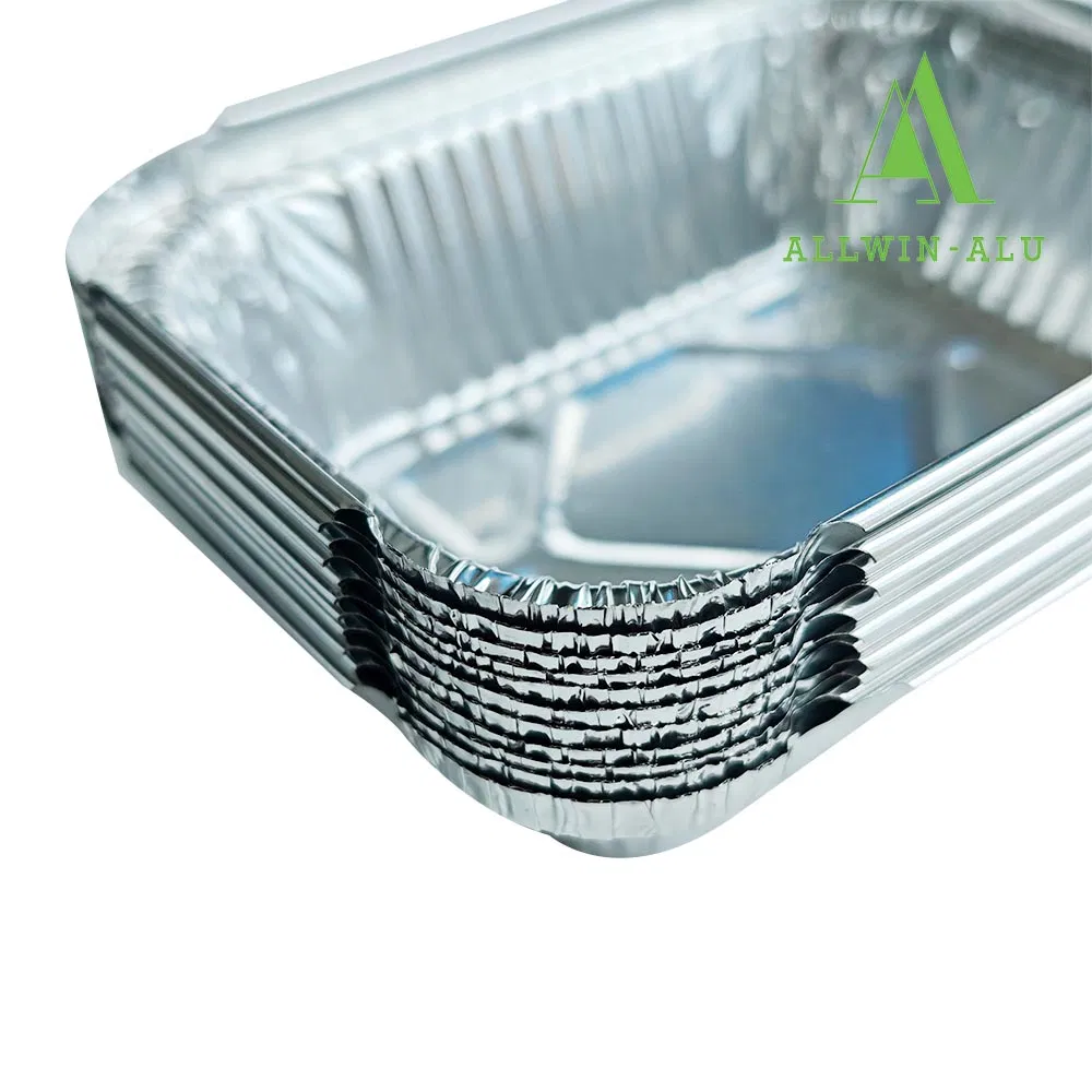 Disposable Aluminium Lunch Box Eco-Friendly Aluminum Foil Fast Food Packaging Container with Lid