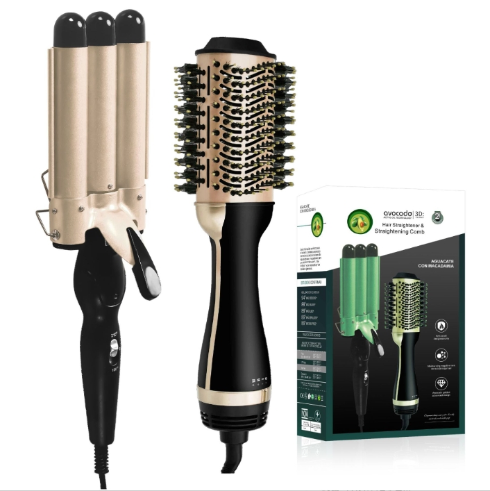 Multi-Functional Hair Styling Set — 2-in-1 Straightening and Curling Comb