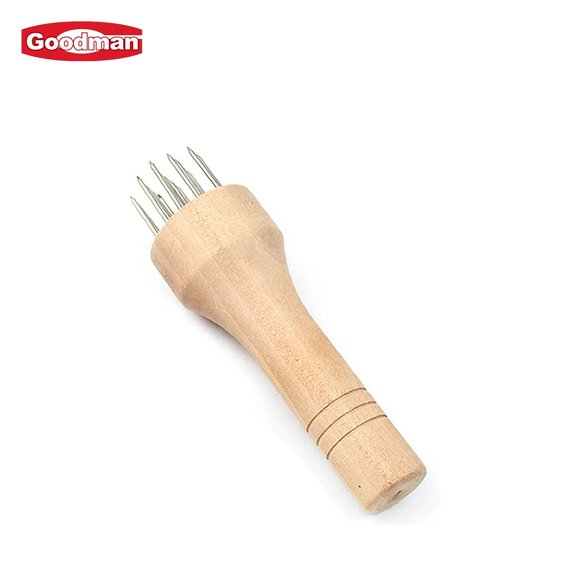 Custom Logo Meat Tenderizer with Wooden Handle Stainless Steel Metal Tool for Home Kitchen BBQ Cooking PC Steak & Poultry Forks