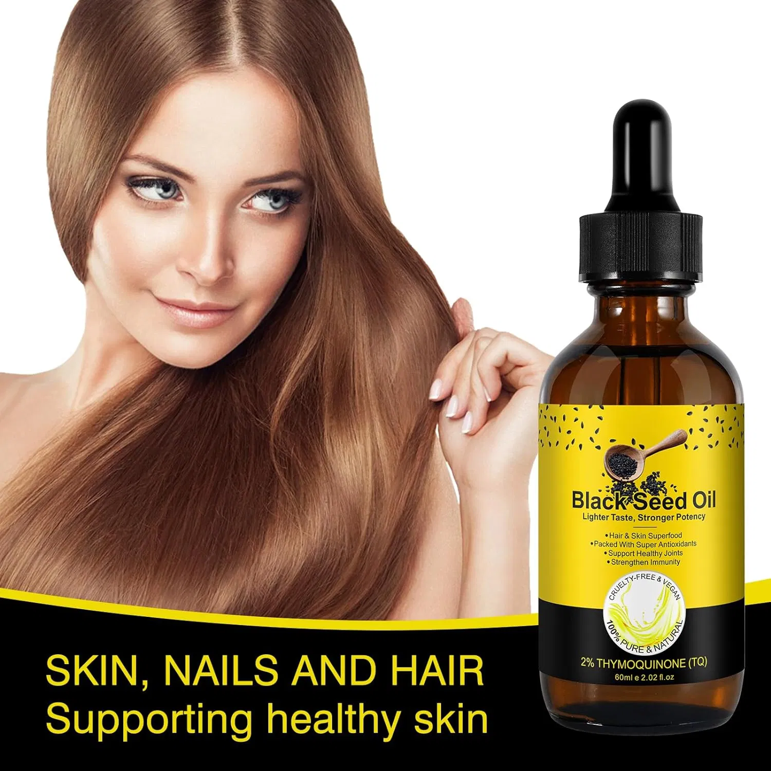Beauty Cosmetics Skin Care Hair Growth Nourishes Hydrates Hair Black Seed Oil
