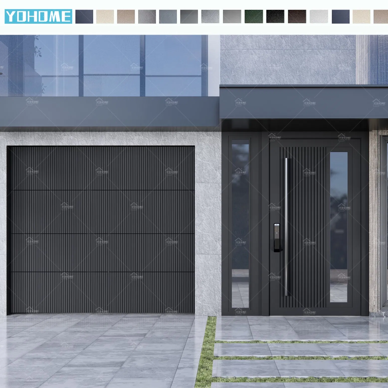 China Top Factory Villa Project Smart Remote Aluminum Sectional Security Garage Door