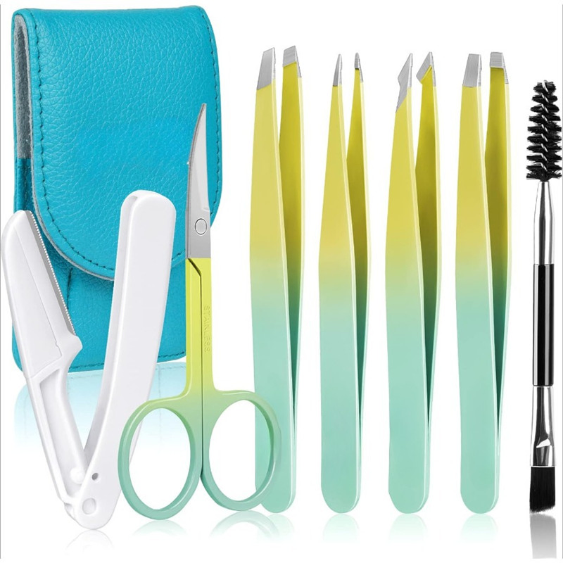 Stainless Steel Makeup Hair Removal Eyelash Extension Eyebrow Shaping Cosmetic Tweezer Set