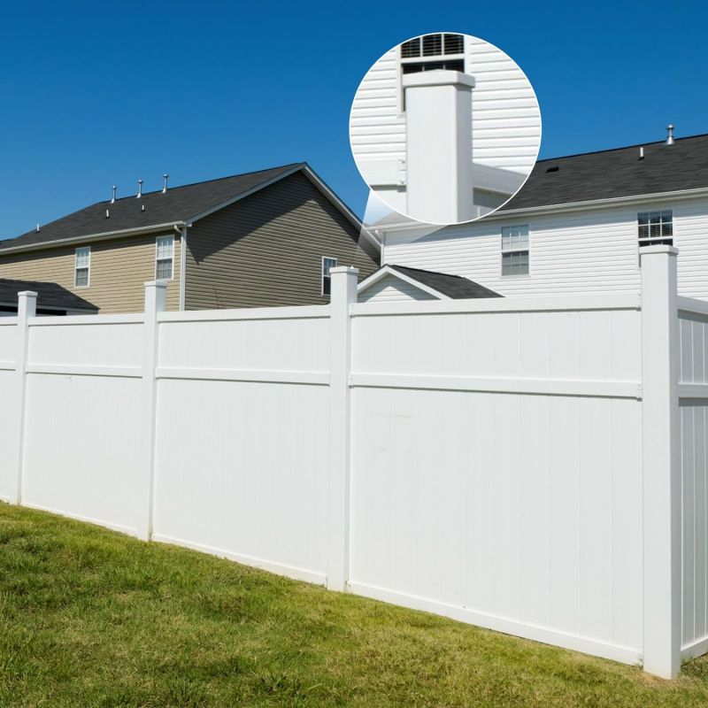 6FT. H X8FT. W White Hot Sale Vinyl Privacy Fence for Garden