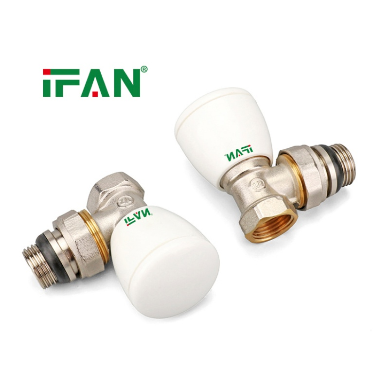 Ifan Manufacturer OEM Factory Thermostatic Water Heating Angle Type Manual Brass Radiator Valve for Radiator Heating