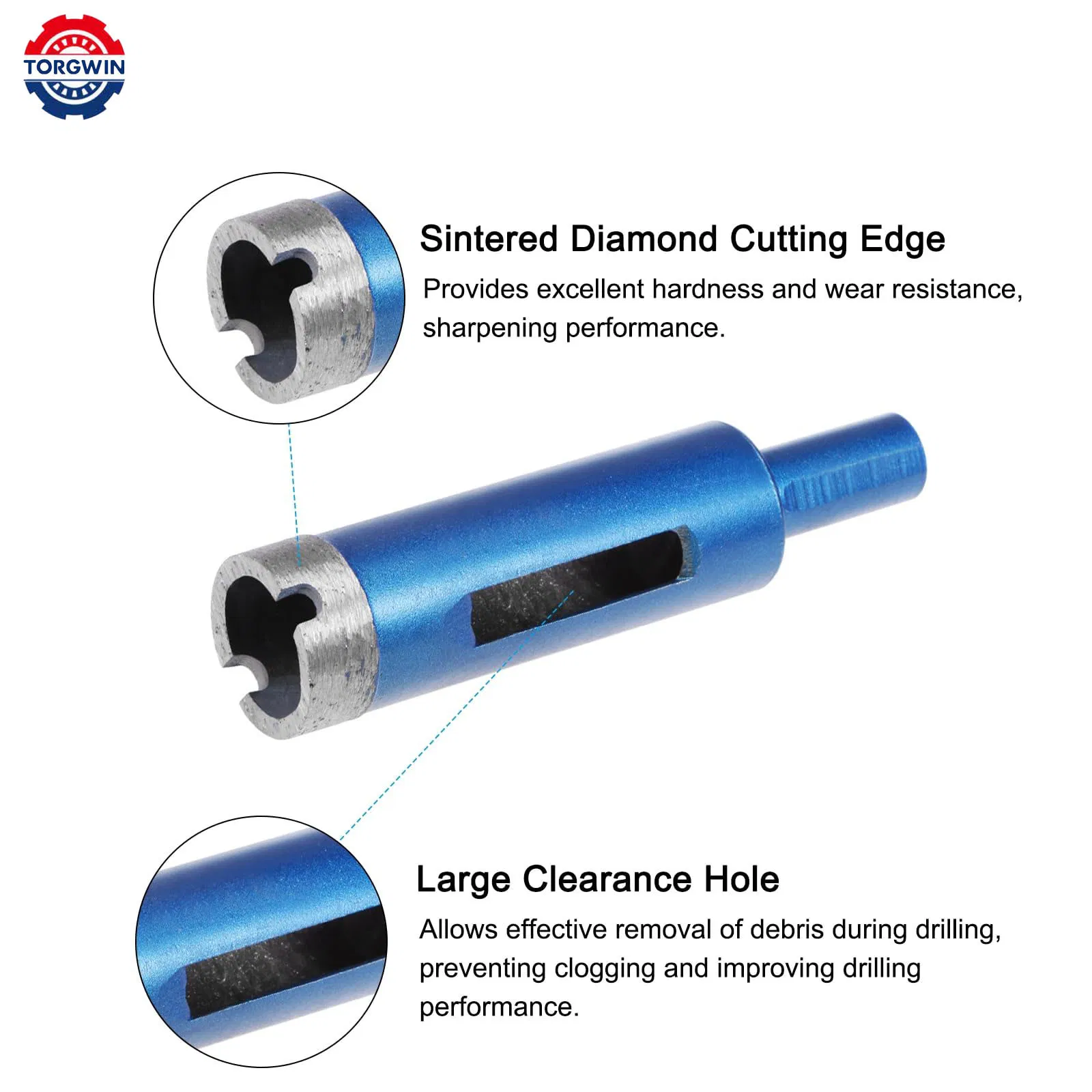 Алмазная коронка 20 мм для плитки, камня, мрамора, бетона