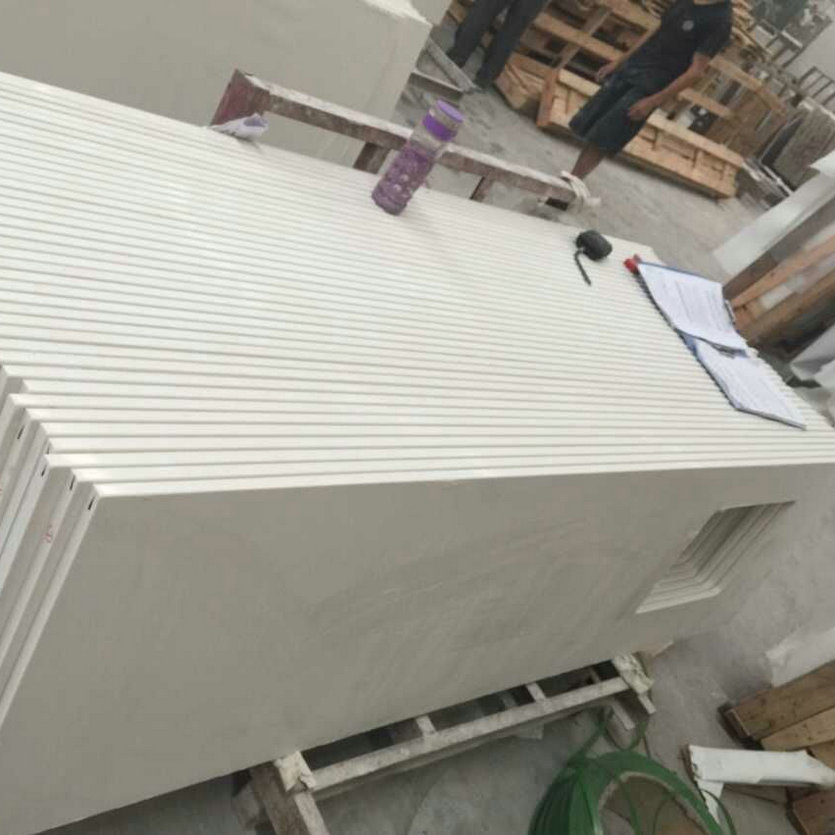 Pure White Quartz Stone Bathroom Countertops