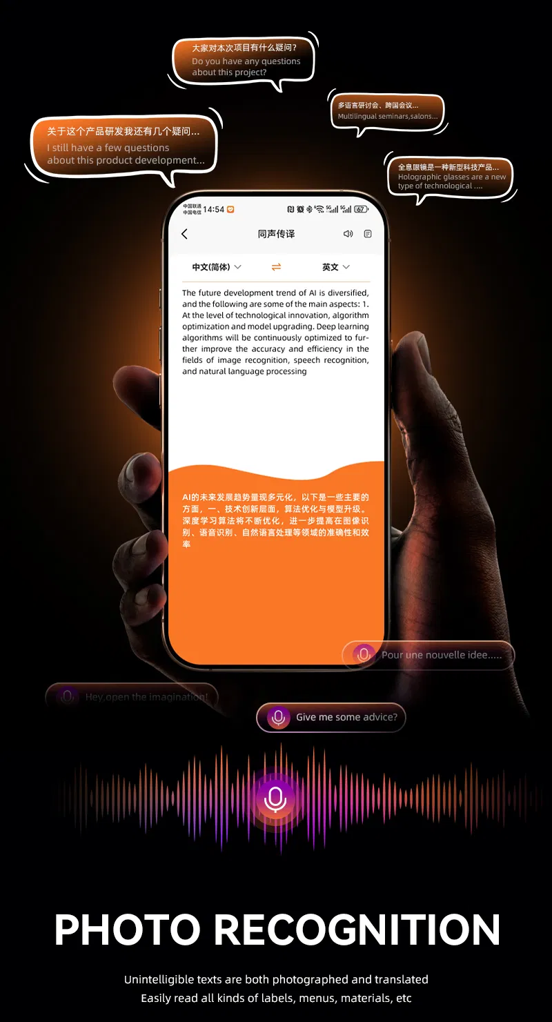 Face to Face Translation Coverage 50+Language Smart Ai Phone Assistant Translator