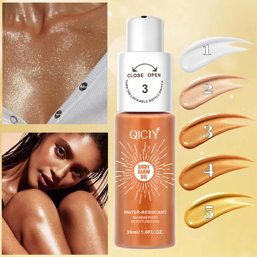 5 Color 30ml High Gloss Liquid Body Glow Oil