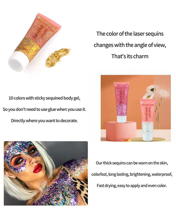 Seline Girl 9 Color Fine Pigment Makeup Highlighter Eye Glitter