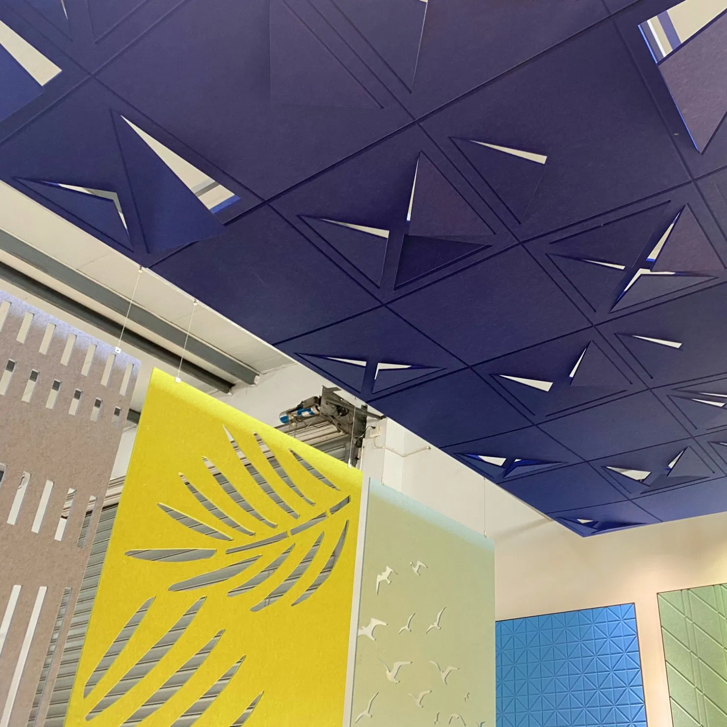 Acoustic Hanging Acoustic Screen Carved Polyester Fiber Soundproofing Wall Panel