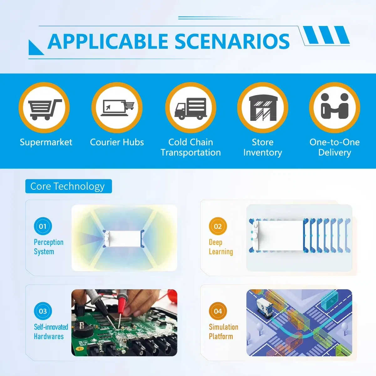 Autonomous Self Driving Delivery Robot Delivery Vehicle for Outdoor