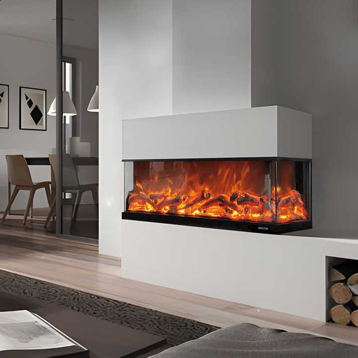 Good Fashion Customized Realistic Home Appliance Home Furniture 3 Sided Electric Fireplace