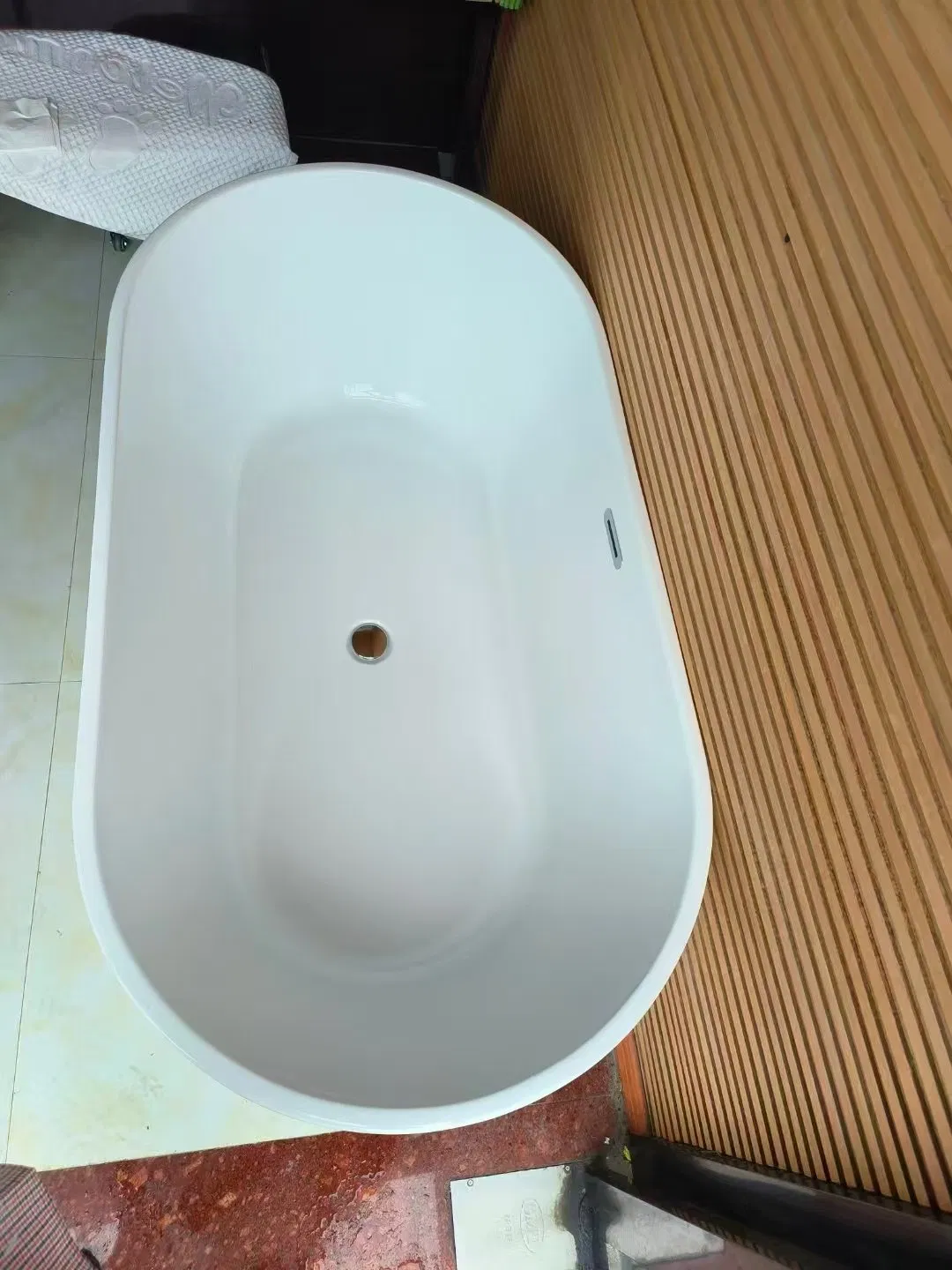 Matte Glossy Pure Acrylic Soaking Freestanding Round Bathtub