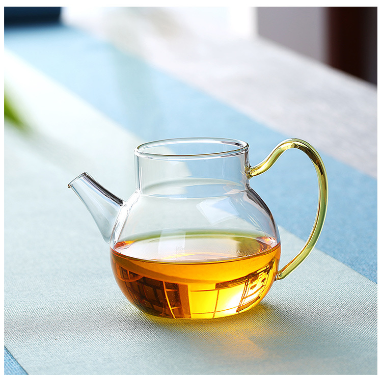 Стеклянный чайник 200 мл, ручная работа, жаропрочное стекло