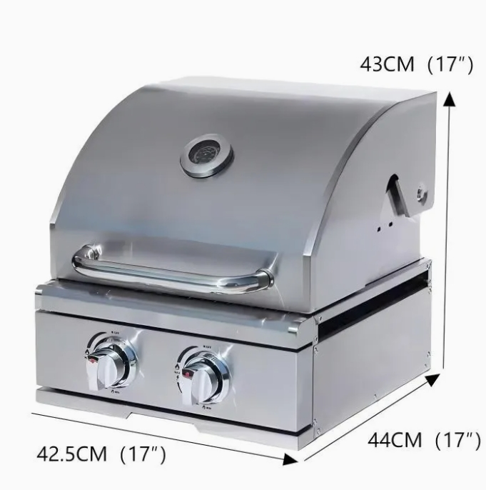 Premium 430 Stainless Steel Outdoor Gas Grill with Two Burners