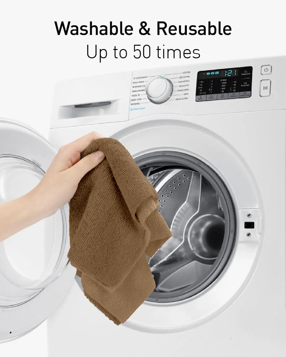 Fantasticlean Reusable 40 Pack Microfiber Rag Cleaning Cloth Tear Away Microfiber Paper Roll Kitchen Cleaning Paper Towels for Home (Tan)