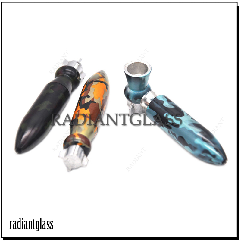 Camouflage Cannonball Model Fashion Printed Smoking Pipe Portable Metal Holder Cigarette Hookah Accessories