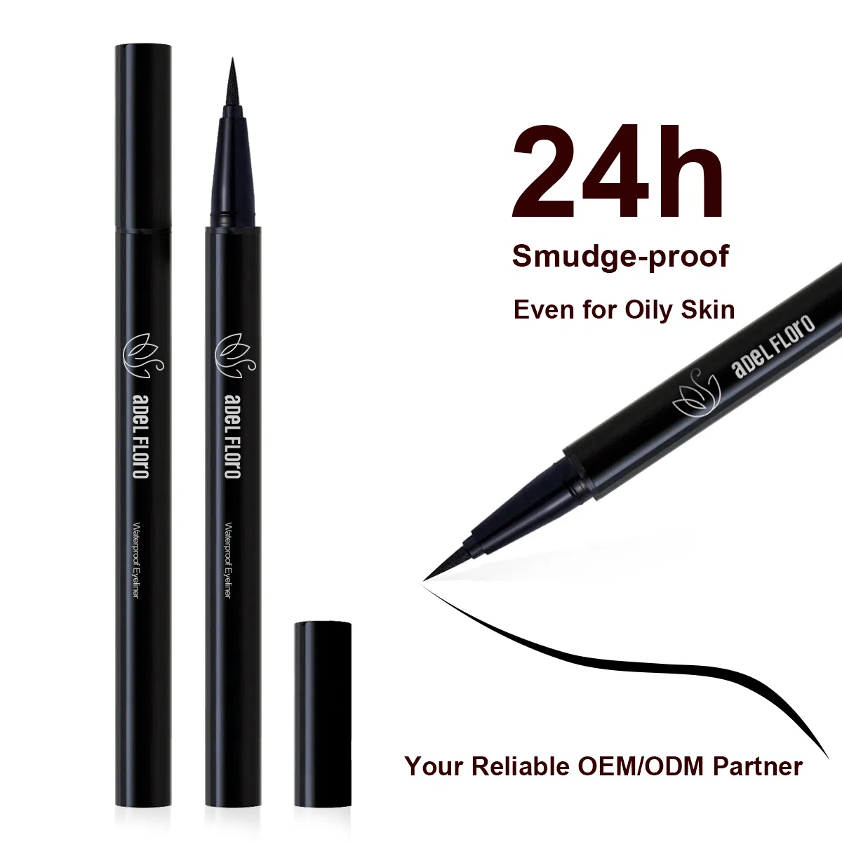 Best Permanent Hypoallergenic Natural Vegan Waterproof Smudge Proof Liquid Eyeliner OEM Manufacturing