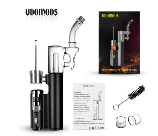 Concentrate Wax Glass Smoke Water Pipe Built-in Lighter for DAB Rig