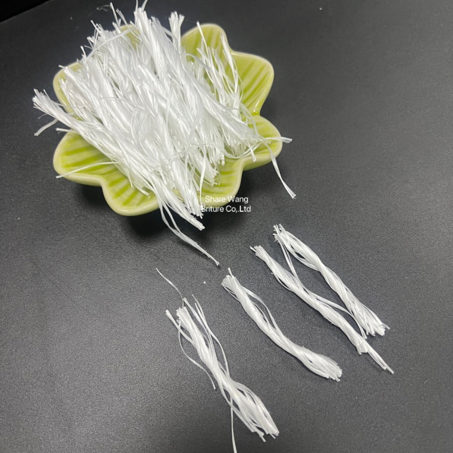 White, Grey 54mm Polypropylene Fiber Twisted Bundle for Industrial Floor