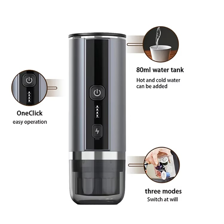 Single Serve K Cup 3 in 1 Travel Mini Capsule Espresso Machine Portable Coffee Maker Efficient Compact Coffee Maker for Nespresso Capsules and Easy Use