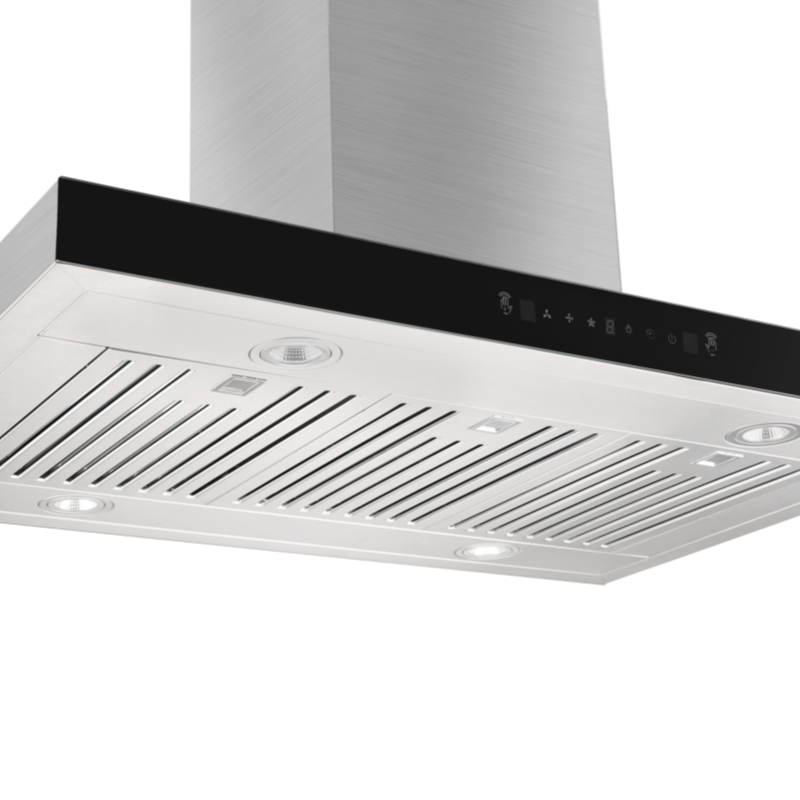 Island Range Hood Kitchen Hood Cooker Hood in Stainless Steel, 110V, 90-250W Power