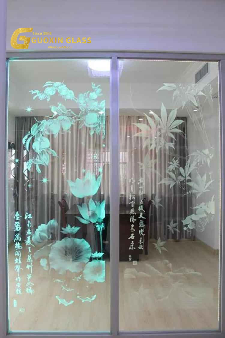 Premium Transparent 3D Laser Carved Glass for Showers and Balconies