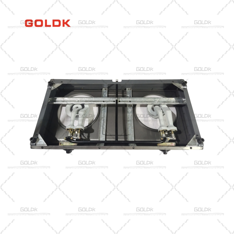 Goldk GS-359 Premium Quality Inner Tempered Glass 2 Burner Table Gas Stove