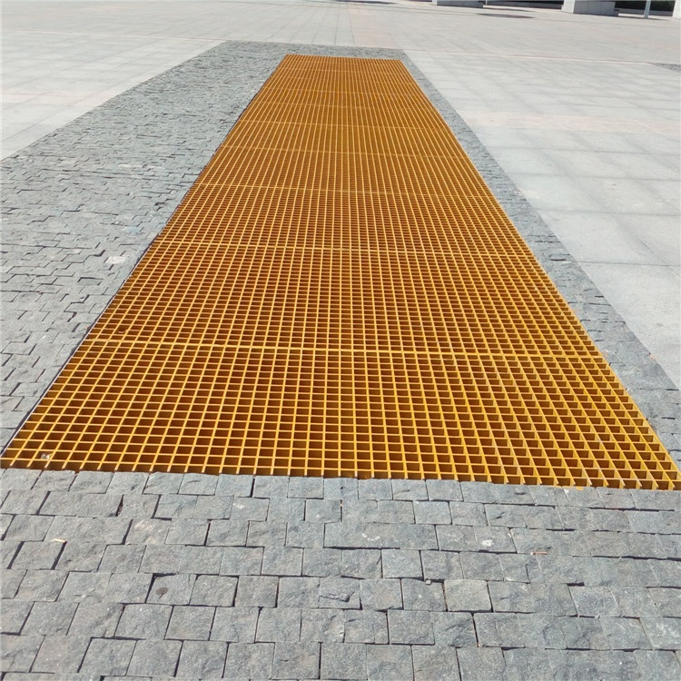 Fiberglass Grating for 50 mm X 50 mm Height 15 mm Vynilester Resin, Fire Retardant, UV Yellow Color FRP Walkway Products