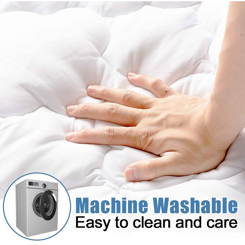 Square Quilted White Waterproof Mattress Protector