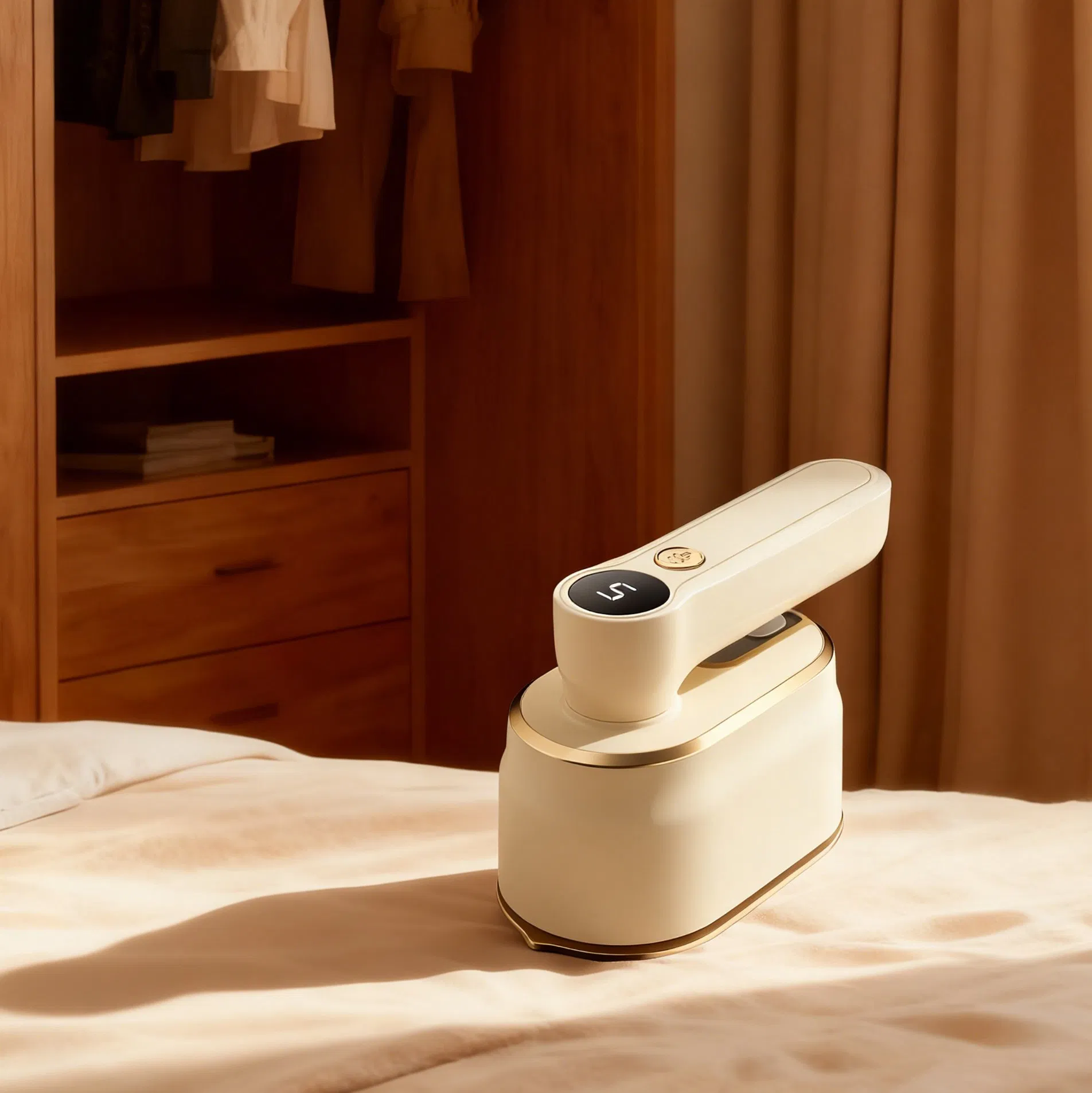 Longbank Portable Mini Electric Iron Continuous Steam Output Stainless Steel Soleplate Anti-Dry-Burning Handheld Garment Steamer