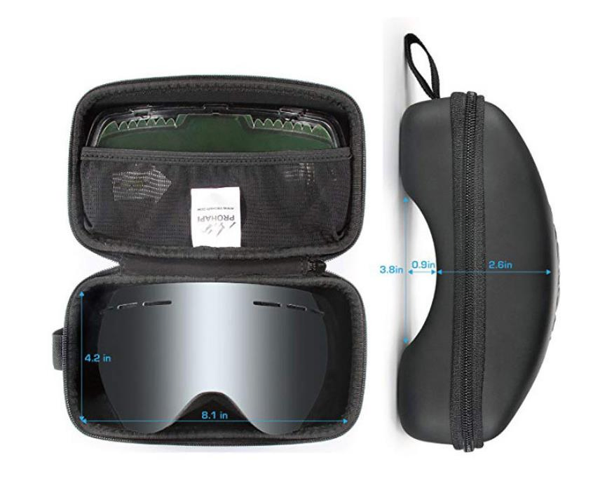 High Quality Sunglasses Hard EVA Ski Glasses Protector Goggle Case with Hook