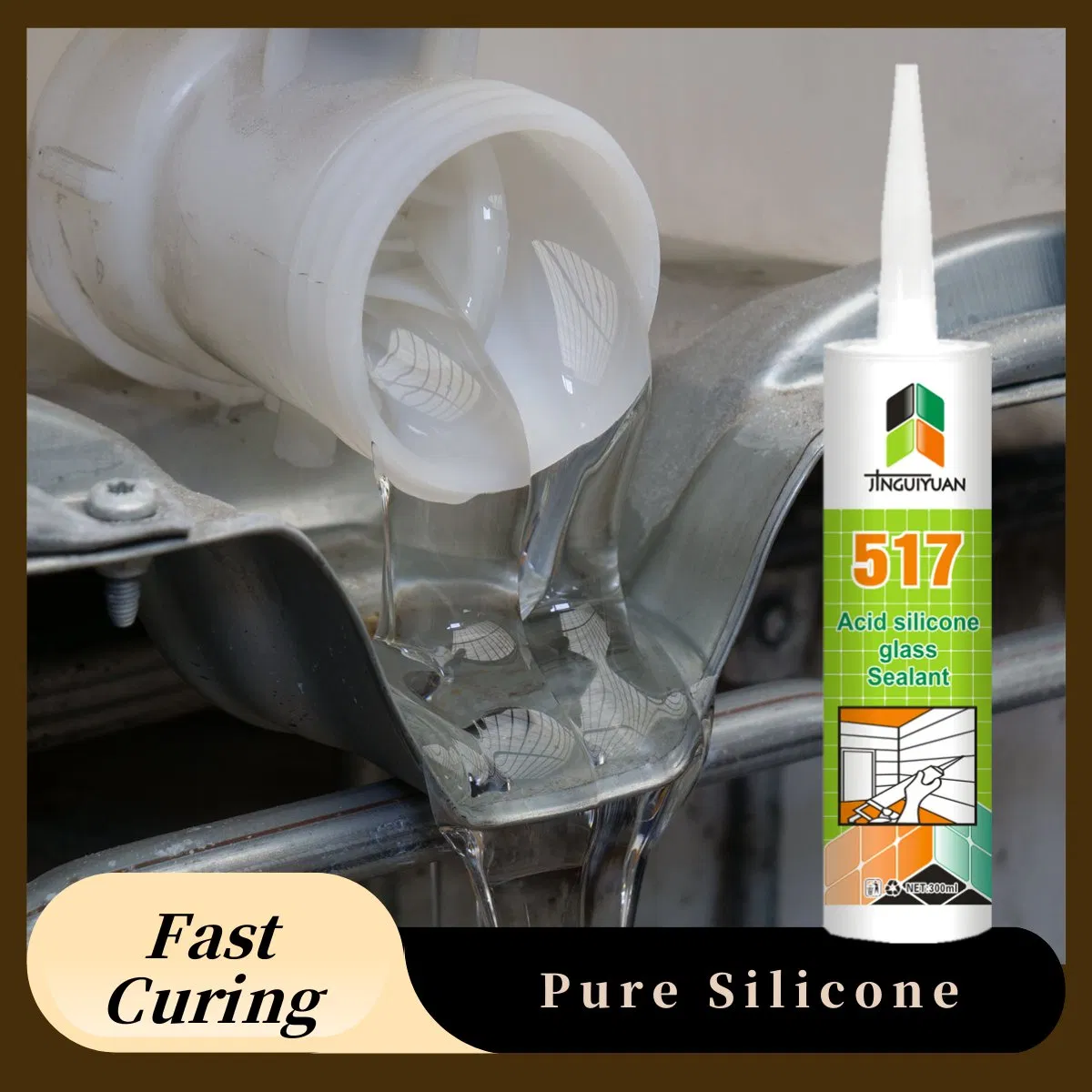 Topsen 517 Neutral-Cure General Silicone Sealant for Versatile Building Material Applications