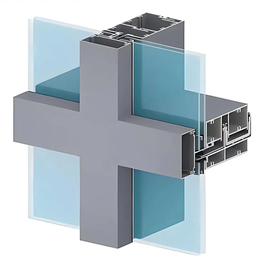 Custom Heat Insulation Aluminum Profile for Curtain Wall Powder Coating Anodized