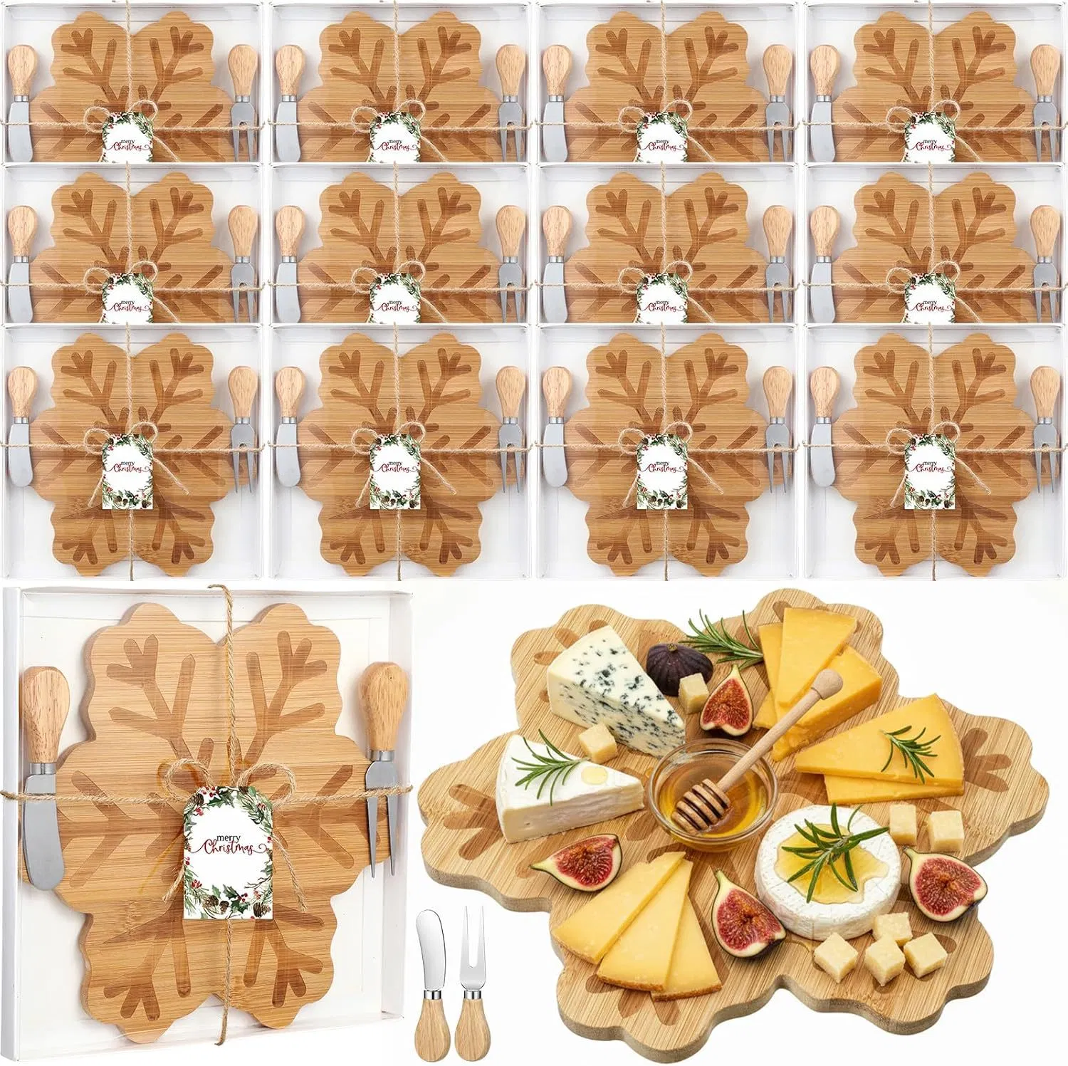 Portable Outdoor Cheese & Cutting Board Set with Knife Fork